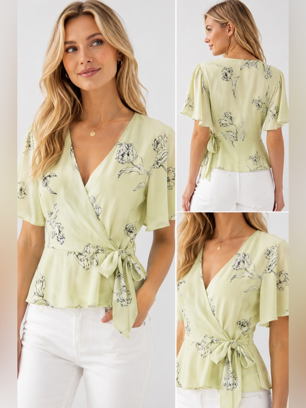 NWT Banana Republic Floral Wrap Blouse
